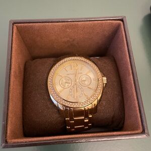Michael Kors Gold-Tone Watch with Crystal Accents